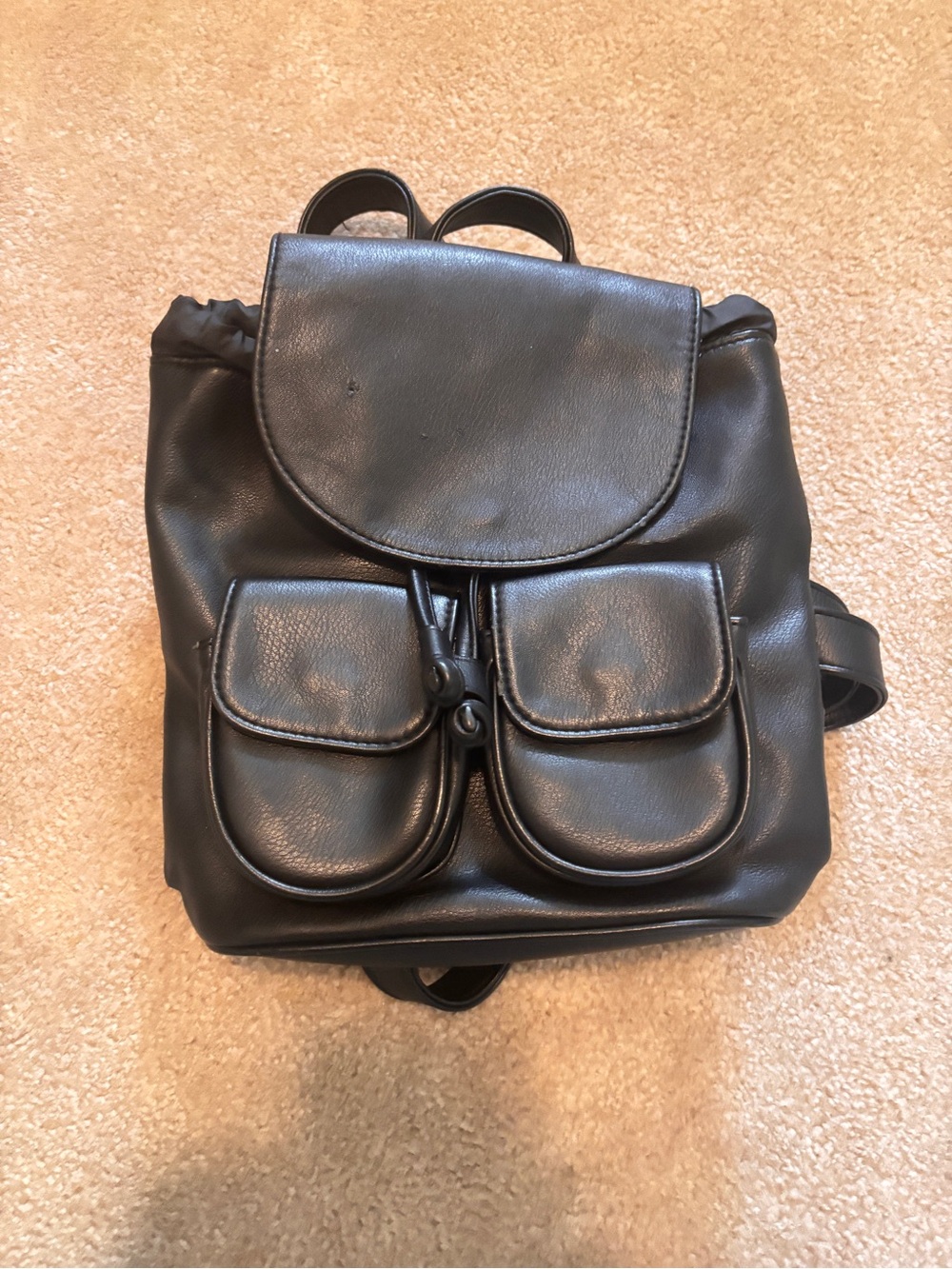Wild Fable Black Faux Leather Mini Backpack